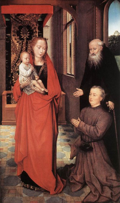 Virgin and Child with St Anthony the Abbot and a Donor by Hans Memling